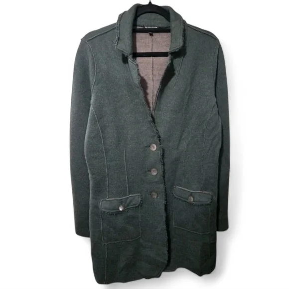Eileen Fisher Double Felt Merino Wool Jacket Green